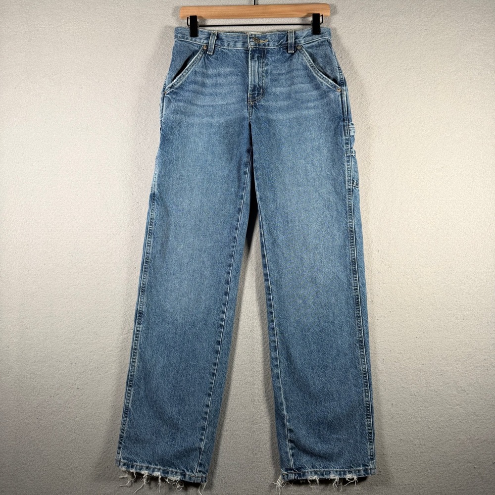 BDG Urban Outfitters Blue Carpenter Jeans Straight Leg Raw Hem Size 26 OB1695668